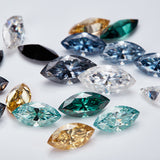 Loose Moissanite Stone Marquise Cut 0.3-10 CT  Few Colors  D Green Blue Black Champagne Color  Excellent Cut Grade Test Positive