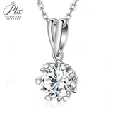 Moissanite Necklace Snowflake Pendant Multicolor Round Cut 925 Sterling Silver 1ct  For Women Wedding Bridal Fine Jewelry Charms