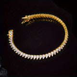 Teardrop Shaped Bracelet with Exquisite Zircon Accents Women's Style 925 Silver Fashionable and Popular Holiday Gift