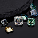 Luxury Multicolor Moissanite Gemstones  Asscher Cut Loose Diamonds  Perfect for Rings Earrings & Pendant Making