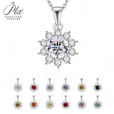 Moissanite Necklace Sunflower Pendant Multicolor Round Cut 1ct Women Wedding Party Engagement Special Gifts Charms Fine Jewelry