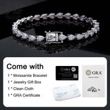 Women's Tennis Chain S925 Silver Moissanite Bracelet For Men D Color Pear Cut Full Moissanite Couple Bracelet