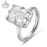 Radiant Cut Ring with 5CT D Color Moissanite Diamond 10k 14k 18K Gold Plated 925 Silver for Women Man Engagement Wedding Jewely