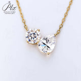 Round 6.5mm Pear 7×9mm Moissanite Diamond Necklace 3EX Hearts and Arrows  VVS1 D Color Ruby Sapphire  Columbia Emerald  Fancy Color Moissanite  Gift