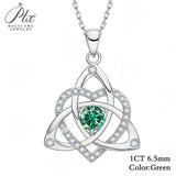 Heart-shaped Clover Necklace 925 Sterling Silver with Moissanite Round Cut VVS1 Jewelry Gift for Women’s Special Occasions