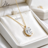 Lab Grown Diamond Necklace 18K Gold Pear Round Oval Princess Shape 1.5ct D Color Pendant Hypoallergenic Direct from Factory Daily & Office Wear Perfect Gift