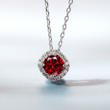 Moissanite Square-shaped Necklace Pendant Multicolor S925 Sterling Silver Gemstone Jewelry Women Wedding Anniversary Gift Party