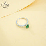 Gemstones Ring Oval Cut Lab Grown Ruby Sapphire Columbia Padparadscha 925 Silver Anniversary Gifts Charms Jewelry for Woman