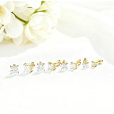 Earrings 1/3/6CT D Color Asscher Cut Moissanite 10k 14k 18k 925 Silver Plated Gold Ear Stud for Woman Engagement Daily Jewely