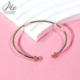 Open Bracelet 925 Sterling Silver with Moissanite Round Cut VVS1 Stones Sparkling Jewelry Gift for Women’s Special Occasions