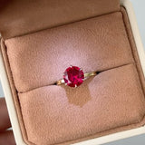 Customize Ring 6 Prongs Round Lab Grown Ruby Sapphire Columbia 925 Sterling Silver Wedding Engagement Band Charms Hypoallergenic