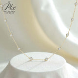 3.0mm Lab-Grown Moissanite Lab Grown Diamond Round Gypsophila Necklace 925 Sterling Silver 10K 14K 18K Hearts and Arrows Cut  D Color VVS1 Moissanite Diamond Proposal Engagement