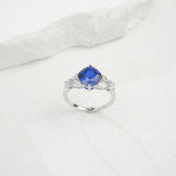 Customize Ring Cushion Cut Lab Grown Ruby Sapphire Columbia 925 Silver No Fade Hypoallergenic Anniversary Gifts Party Banquet