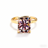 Ruby/Sapphire/ZambiaMoissanite Plated 11-Color Radiant-Cut Ring Classic Ladies' Jewelry Holiday Gift Anti-Allergic