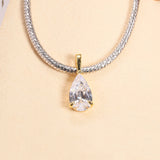 8-16 CT Custom Necklace Pear Cut Moissanite White 925 Sterling Silver Jewelry High-Quality Premium Christmas Gift Hypoallergenic