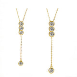 Classic Bubble Necklace D Color Round Moissanite Diamond S925 Silver Plated Dainty Chain for Enegament Party Daily Perfect Gift