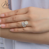 Feather Cushion Cut Champagne Moissanite Wrap Ring Women Only Gifts For Festivals And Anniversaries