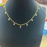 Nine Waterdrop Necklace Moissanite Stones Pear Cut Custom 925 Sterling Silver Collarbone Chain for Women Christmas Gifts Elegant