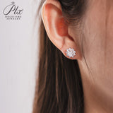 【 Daisy 】SunFlower 1CT Round Cut Moissanite S925 Sterling Silver Daily Stud Earrings