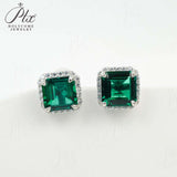 3-6.5CT Custom Earrings Lab Grown Gemstone Emerald/Ruby 925 Silver Gift Hypoallergenic Fade Resistant Factory Direct Sale