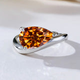 S925 Ring With 3CT Pear Shaped Moissanite D Color/Ruby/Sapphire/Colombian Emerald /Zambian Emerald VVS1 Clarity Customized For Banquet & Festival Gifts