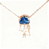 Light Luxury Design Blue Cloud Pendant Elegant Niche Collarbone Chain S925 / 10K / 14K / 18K Stylish & Sweet Necklace Women Exclusive Christmas Gift Allergy Resistant