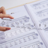 CUSTOM ZIRCON SETS - COMPARISON CHART FOR VARIOUS SHAPES AND SIZES SUITABLE FOR JEWELRY TOOLS