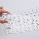 CUSTOM ZIRCON SETS - COMPARISON CHART FOR VARIOUS SHAPES AND SIZES SUITABLE FOR JEWELRY TOOLS