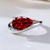 S925 Ring With 3CT Pear Shaped Moissanite D Color/Ruby/Sapphire/Colombian Emerald /Zambian Emerald VVS1 Clarity Customized For Banquet & Festival Gifts