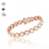 Opal Bracelet 925 Sterling Silver 2/3/4/5mm White/Blue Color Simple Classic Women Chain Jewelry Advanced Jewelry Charms Elegant