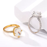 Customized Ring 925 Sterling Silver Moissanite Two-Tone Diamond Tiara Ring With GRA VVS1 E-Cushion 10K 14K 18K Gold Plated Ring