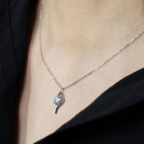 1 Carat Lightning Necklace 925 Silver Fashionable and versatile
