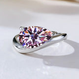 S925 Ring With 3CT Pear Shaped Moissanite D Color/Ruby/Sapphire/Colombian Emerald /Zambian Emerald VVS1 Clarity Customized For Banquet & Festival Gifts