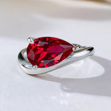 S925 Ring With 3CT Pear Shaped Moissanite D Color/Ruby/Sapphire/Colombian Emerald /Zambian Emerald VVS1 Clarity Customized For Banquet & Festival Gifts