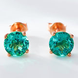 S925 Silver Lab Ruby Emerald Screw Earring 5.0mm Lab-Grown Gemstone Round Stone Fine Jewelry Gift Jewelry For Women Ear Jewel