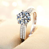 6 Prong Setting Round Moissanite Starlight Queen Pavé Ring