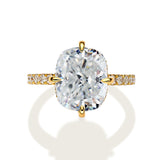 Customized Ring 925 Sterling Silver Moissanite Two-Tone Diamond Tiara Ring With GRA VVS1 E-Cushion 10K 14K 18K Gold Plated Ring