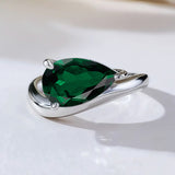 S925 Ring With 3CT Pear Shaped Moissanite D Color/Ruby/Sapphire/Colombian Emerald /Zambian Emerald VVS1 Clarity Customized For Banquet & Festival Gifts