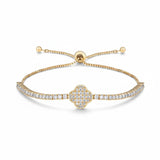 Full-Drill Small Flower Tennis Bracelet Women-Only 2mm D-Color Round Moissanite Anniversary Gift