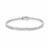 1mm Double-Row Round D-Color Moissanite Tennis Bracelet S925 Silver Plated With Yellow Gold First Choice For Gifting