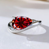 S925 Ring With 3CT Pear Shaped Moissanite D Color/Ruby/Sapphire/Colombian Emerald /Zambian Emerald VVS1 Clarity Customized For Banquet & Festival Gifts