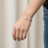 Full-Drill Small Flower Tennis Bracelet Women-Only 2mm D-Color Round Moissanite Anniversary Gift