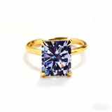 Ruby/Sapphire/ZambiaMoissanite Plated 11-Color Radiant-Cut Ring Classic Ladies' Jewelry Holiday Gift Anti-Allergic