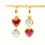 Romantic Heart Shaped Lab-Grown Gemstone Earrings Multi Color Fashion Jewelry for Women Ideal for Daily Wear Hypoallergenic