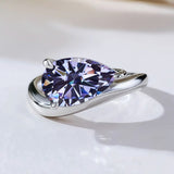 S925 Ring With 3CT Pear Shaped Moissanite D Color/Ruby/Sapphire/Colombian Emerald /Zambian Emerald VVS1 Clarity Customized For Banquet & Festival Gifts