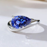 S925 Ring With 3CT Pear Shaped Moissanite D Color/Ruby/Sapphire/Colombian Emerald /Zambian Emerald VVS1 Clarity Customized For Banquet & Festival Gifts