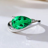 S925 Ring With 3CT Pear Shaped Moissanite D Color/Ruby/Sapphire/Colombian Emerald /Zambian Emerald VVS1 Clarity Customized For Banquet & Festival Gifts