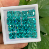 Asscher Cut Lab-Grown Paraiba Loose Stones - Delicate Christmas Gift & DIY Jewelry Option