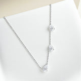 Gradient Moissanite Necklace for Women 3 Gems Pear Cut Certified Luxury Pendant 0.5-5CT Jewelry Sterling Silver 925