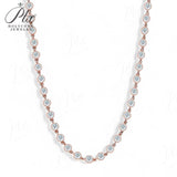 Round Moissanite Necklace for Women 925 Sterling Silver Jewelry Women's Moissanite Tennis Chain Gift